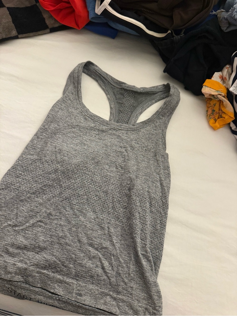 Women’s Gray Racerback Tank Top - Lightweight Activewear
